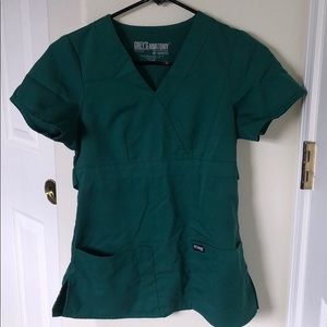 XXS hunter green scrub top